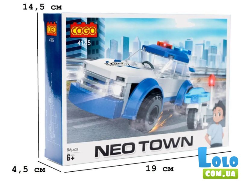 Конструктор Полицейский патруль, COGO(4185), 86 дет.