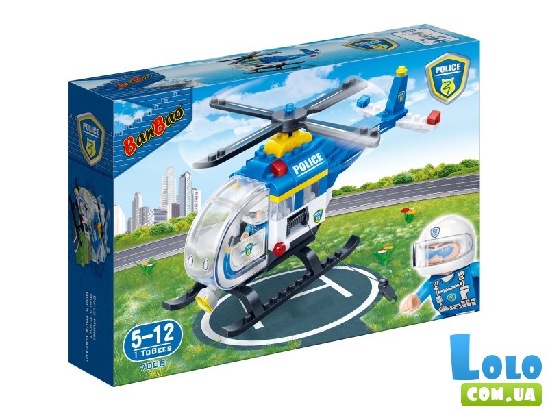 Конструктор Полицейский вертоліт, BanBao (7008), 122 дет.