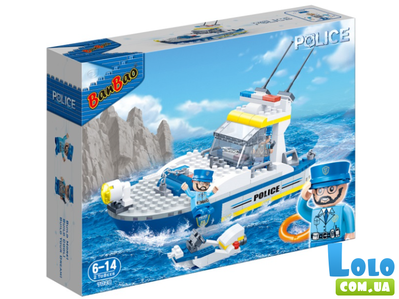 Конструктор Полицейский катер, BanBao (7028), 240 дет.