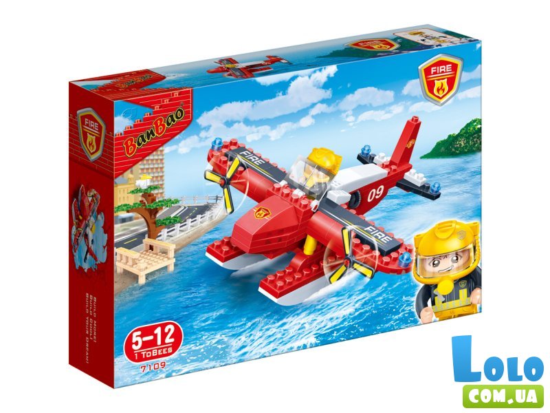 Конструктор Пожарный самолет, BanBao (7109), 125 дет.
