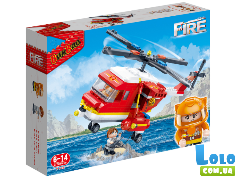 Конструктор Пожарный вертолет, BanBao (7128), 306 дет.