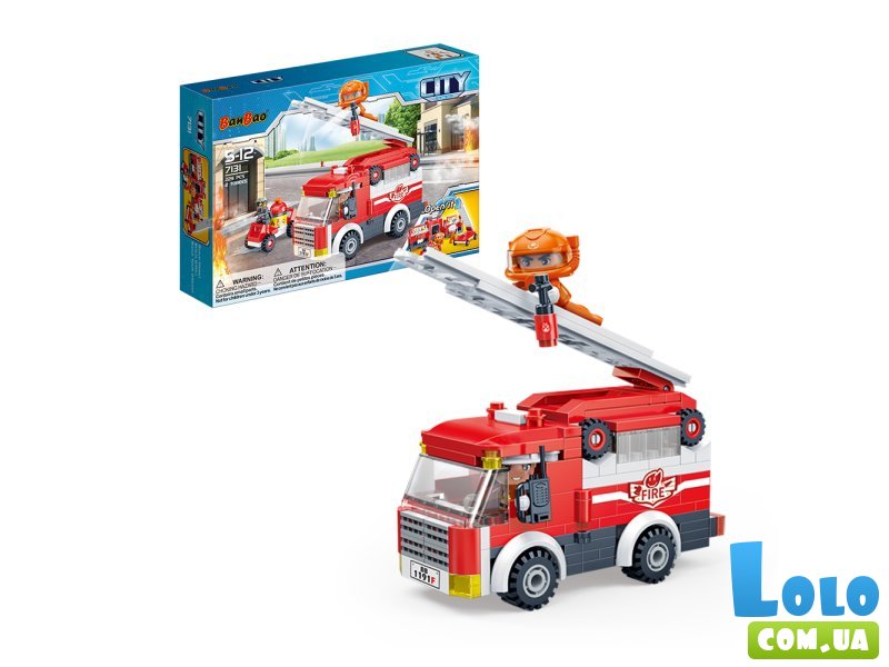 Конструктор Пожарный автомобиль, BanBao (7131), 229 дет.