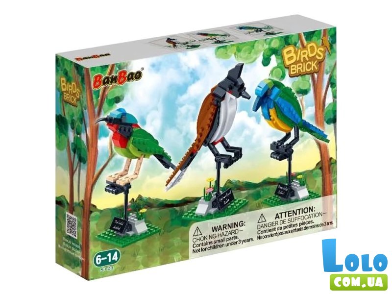 Конструктор 3 в 1 Птички, BanBao (5123), 408 дет.