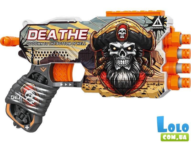 Бластер четырехствольный с мягкими патронами Смерть, TM "Turbo & Fast"