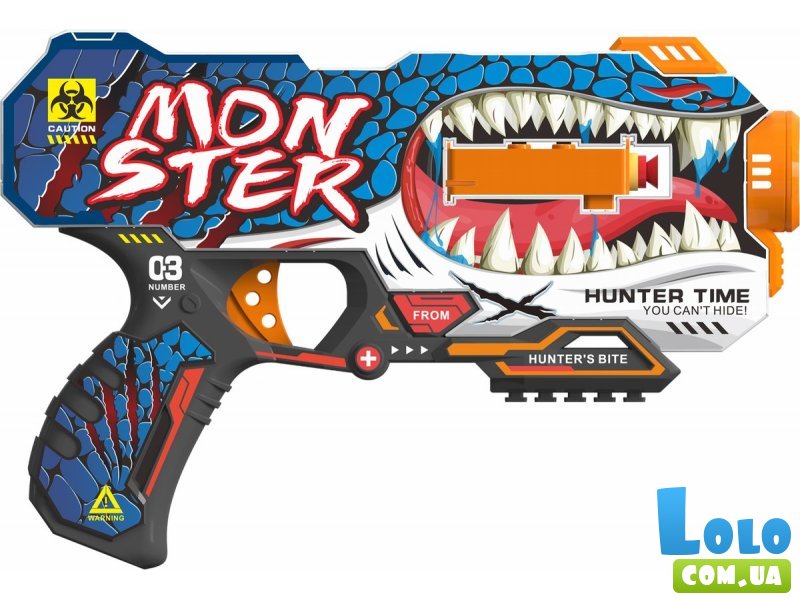 Пистолет с барабаном и мягкими патронами Монстр, TM "Turbo & Fast"