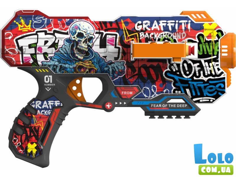 Пистолет с мягкими патронами Граффити, TM "Turbo & Fast"