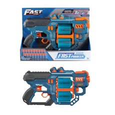 Бластер с двойным барабаном и мягкими патронами, TM "Turbo & Fast" (синий)