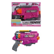 Бластер с барабаном и мягкими патронами, TM "Turbo & Fast" (розовый)