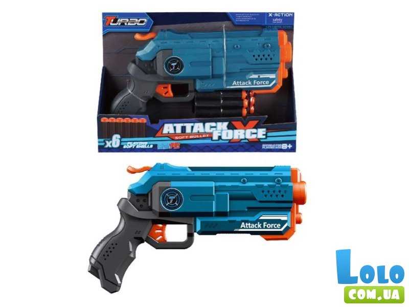 Пистолет механический и мягкие патроны, TM "Turbo & Fast"