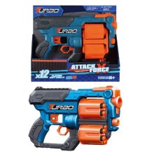 Пистолет с двойным барабаном и мягкими патронами, TM "Turbo & Fast" (синий)