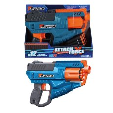 Пистолет механический с барабаном и мягкими патронами, TM "Turbo & Fast"