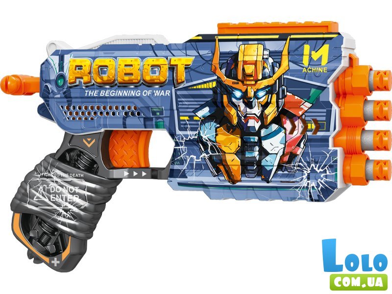 Бластер четырехствольный с мягкими патронами Робот, TM "Turbo & Fast"