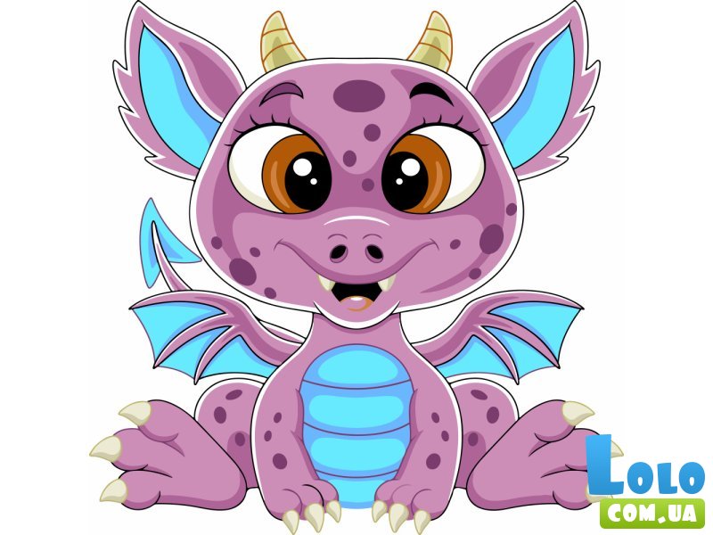 Картина по номерам Мультяшная дракошка, Strateg (30х30 см)