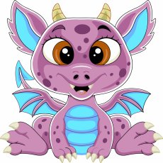 Картина по номерам Мультяшная дракошка, Strateg (30х30 см)