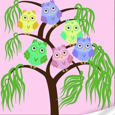 Картина по номерам Шесть сов, Strateg (30х30 см)