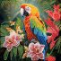 Алмазная мозаика Попугай в джунглях, Strateg (18х18 см)