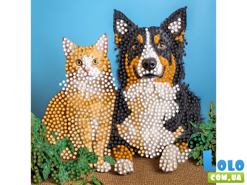 Алмазная мозаика Домашние животные, Strateg (18х18 см)