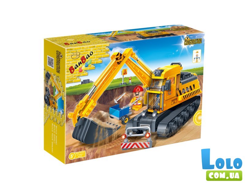 Конструктор Строительная техника: Экскаватор, Banbao (8536), 262 дет.