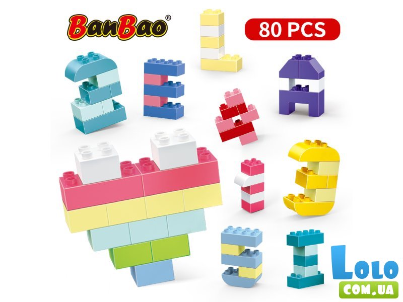 Конструктор Большие блоки: Интересные цифры, Banbao (ET982), 80 дет.