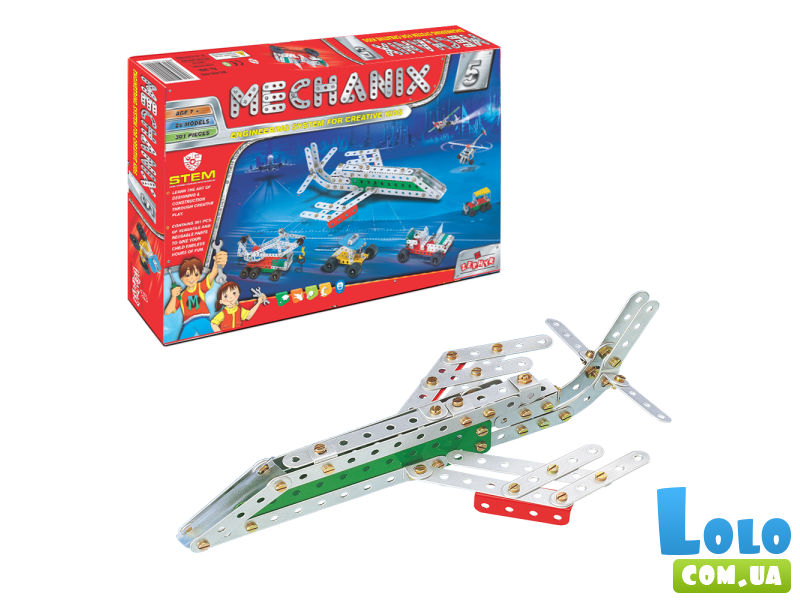 Конструктор металлический Mechanix №5, Zephyr (01009), 300 дет.