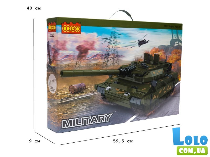 Конструктор Армия: Танк, COGO (3385), 784 дет.
