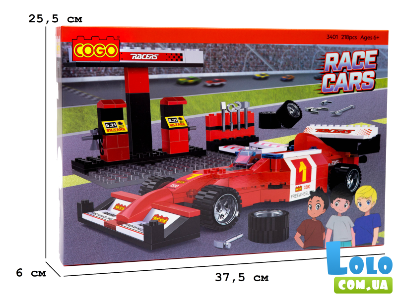 Конструктор Автомобили: Формула-1, COGO (3401), 218 дет.