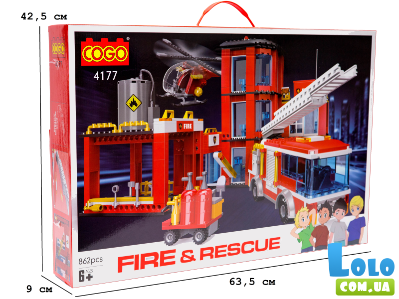 Конструктор Пожарные: Пожарная станция (большая), COGO (4177), 862 дет.