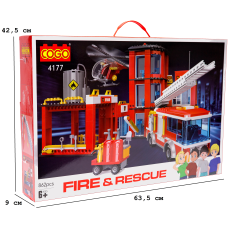 Конструктор Пожарные: Пожарная станция (большая), COGO (4177), 862 дет.