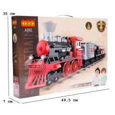 Конструктор Ретро поезд: Паровоз, COGO (4202), 623 дет.