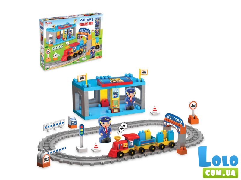 Конструктор Железная дорога, Dede (03258), 61 дет.