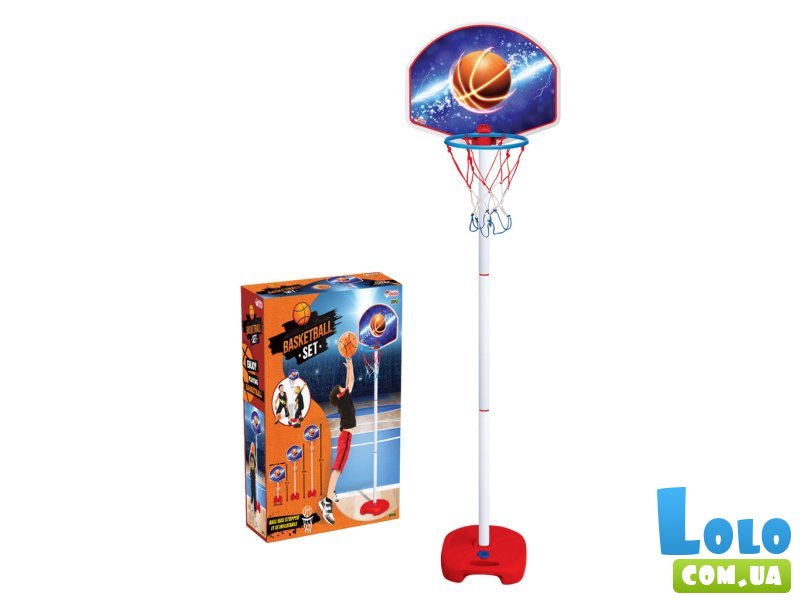 Баскетбольная стойка со щитом, корзиной и мячом, Dede