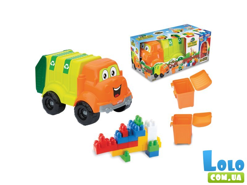 Мусоровоз с конструктором, Dede (03451), 30 дет.