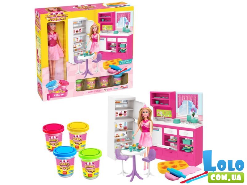 Кухня с тестом и куклой Linda, Dede