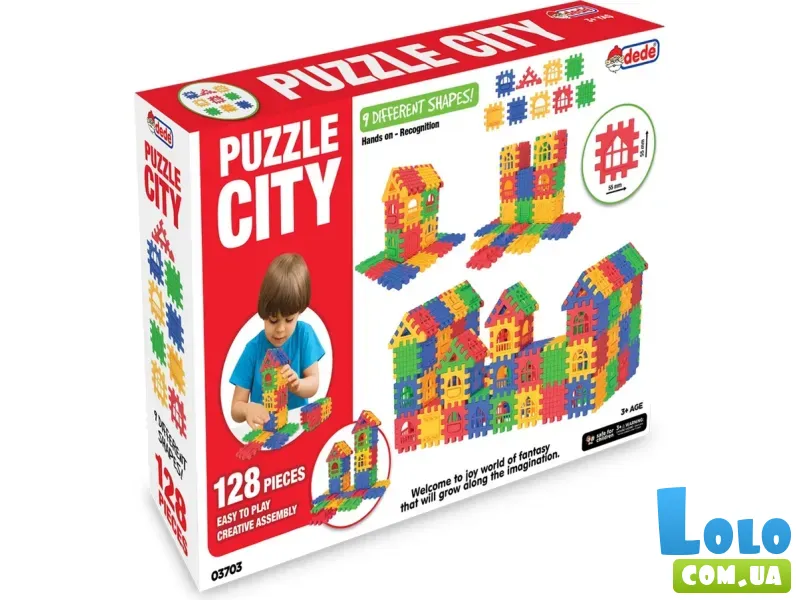 Конструктор-пазлы Город, Dede (03703), 128 дет.