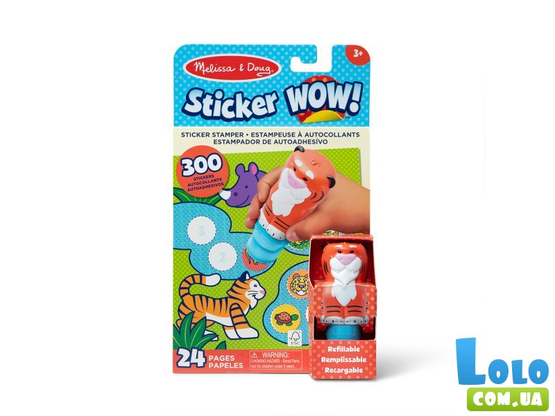 Набор из блокнота и штампа с наклейками Тигренок, Melissa&Doug
