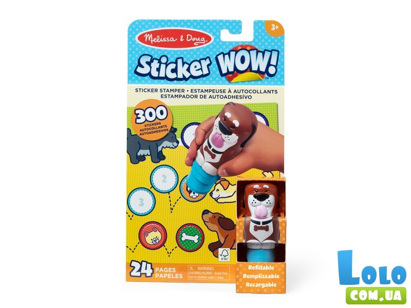 Набор из блокнота и штампа с наклейками Щенок, Melissa&Doug