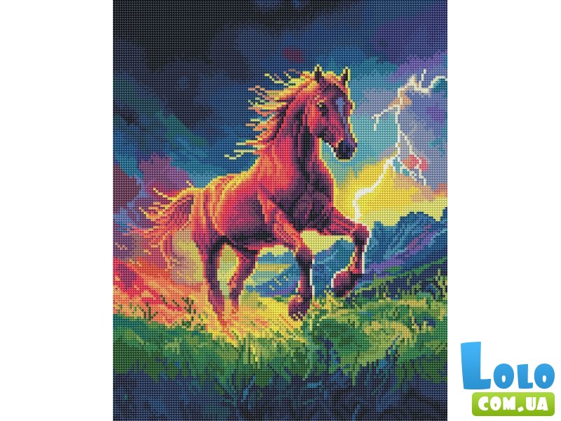 Алмазная мозаика Гнедой конь, Brushme (40x50 см)