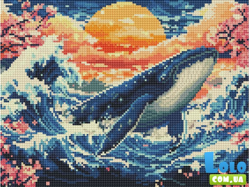 Алмазная мозаика Синий кит, Brushme (30x40 см)