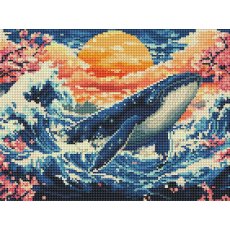 Алмазная мозаика Синий кит, Brushme (30x40 см)