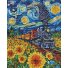 Алмазная мозаика Поезд в подсолнухах, Brushme (40x50 см)