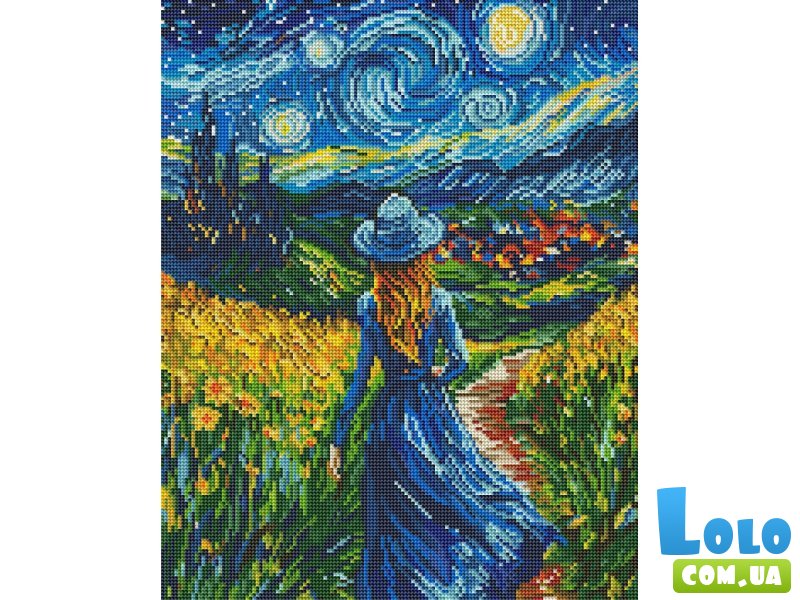 Алмазная мозаика Девушка в звездную ночь, Brushme (40x50 см)