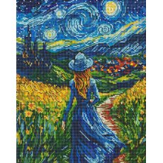 Алмазная мозаика Девушка в звездную ночь, Brushme (40x50 см)
