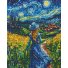 Алмазная мозаика Девушка в звездную ночь, Brushme (40x50 см)