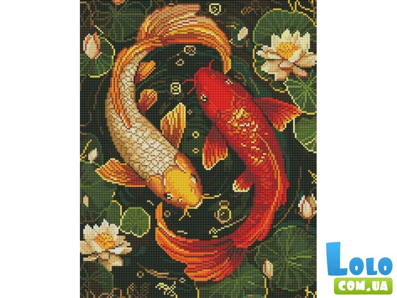 Алмазная мозаика Разноцветные рыбы, Brushme (40x50 см)