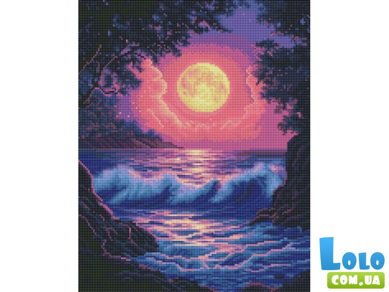 Алмазная мозаика Прибой в лунном свете, Brushme (40x50 см)