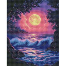 Алмазная мозаика Прибой в лунном свете, Brushme (40x50 см)