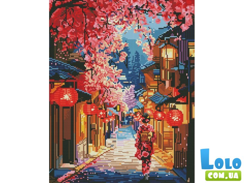 Алмазная мозаика Улица в сакуре, Brushme (40x50 см)