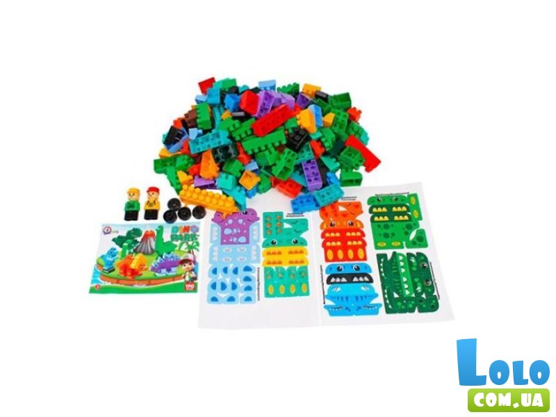 Конструктор Парк Динозавров с наклейками, ТехноК (2222), 190 дет.