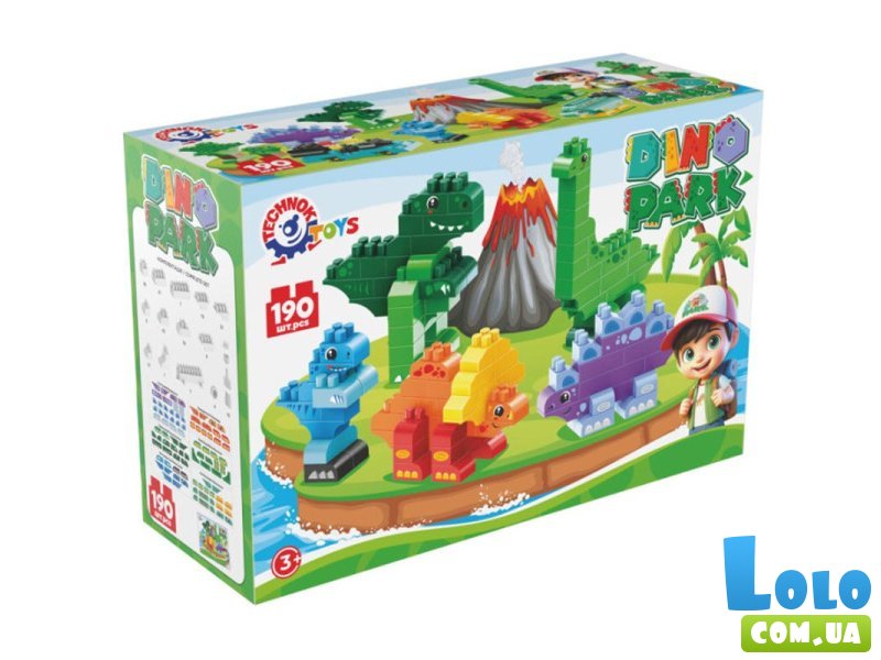 Конструктор Парк Динозавров с наклейками, ТехноК (2222), 190 дет.