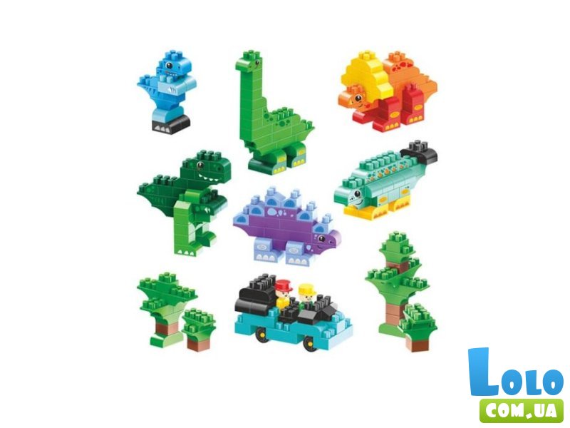 Конструктор Парк Динозавров с наклейками, ТехноК (2222), 190 дет.